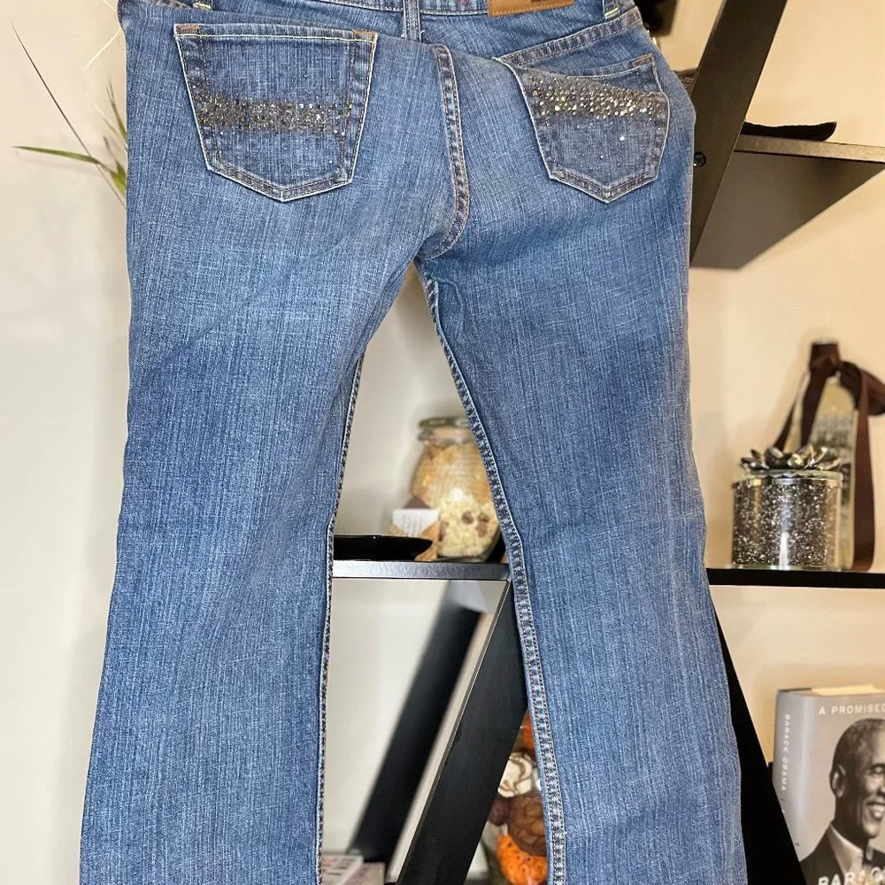 Express Jeans  Rhinestone Pockets - Picture 5 of 7